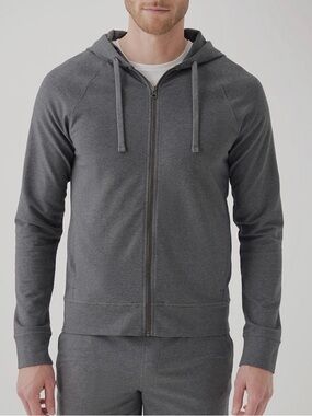 Pact Hoodie Full Zip Mens M Charcoal Gray Organic Cozy Soft